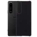 Sony Xperia 1 III Geruberiseerd Kunststof Hoesje - Zwart