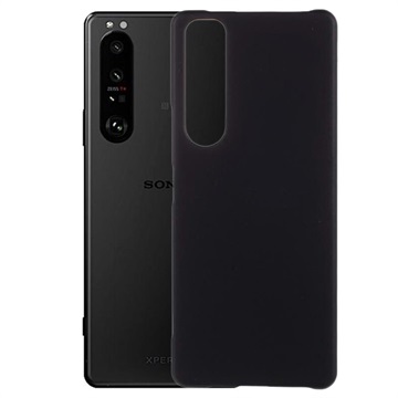 Sony Xperia 1 III Geruberiseerd Kunststof Hoesje - Zwart