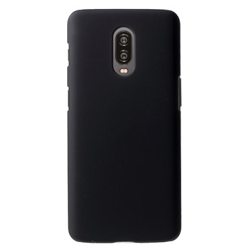 OnePlus 6T Geruberiseerd Kunststof Cover - Zwart