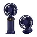 S1 Opvouwbare draagbare miniventilator met led-display en 5 snelheden - Blauw