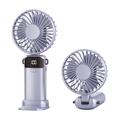 S1 Opvouwbare draagbare miniventilator met led-display en 5 snelheden - Paars