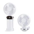 S1 Opvouwbare draagbare miniventilator met led-display en 5 snelheden - Wit