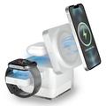 S6 3-in-1 MagSafe-oplader met RGB-verlichting - iPhone, Apple Watch, AirPods - Wit
