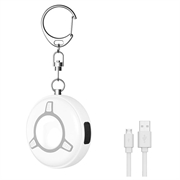 SC300 130dB persoonlijk veiligheidsalarm met LED-stroboscooplamp - wit