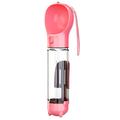 SH-01 Draagbare Multifunctionele Honden Waterfles met Poepzak Dispenser - Roze
