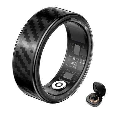 SY02 Koolstofvezelpatroon Slimme Ring - Maat: 17.4mm