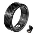 SY02 Koolstofvezelpatroon Slimme Ring - Maat: 19mm - Zwart
