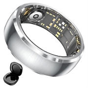 SY15 Smart Ring gezondheidsmonitor met trilmeldingen - Maat 11 - Zilver
