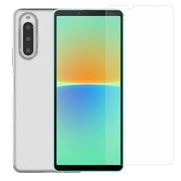 Saii 2-in-1 Sony Xperia 10 IV TPU Hoesje & Glazen Screenprotector