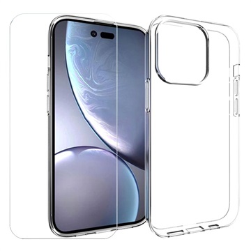 Saii 2-in-1 iPhone 14 Pro TPU Hoesje & Glazen Screenprotector