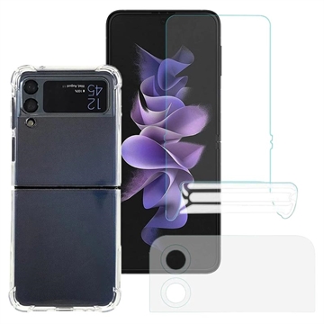 Saii 3-in-1 Samsung Galaxy Z Flip4 Beschermingsset - Doorzichtig