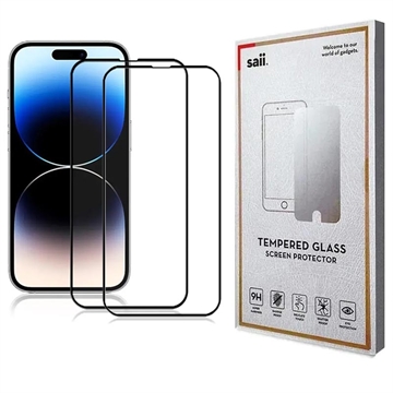 iPhone 15 Pro Max Saii 3D Premium Glazen Screenprotector - 2 St.