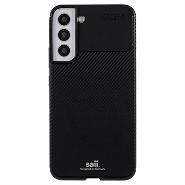 Saii Koolstofvezel Samsung Galaxy S22+ 5G TPU Hoesje - Zwart