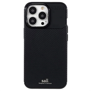 Saii Koolstofvezel iPhone 13 Pro Max TPU Hoesje - Zwart