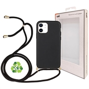 Saii Eco-Line iPhone 12 Mini Biologisch Afbreekbaar Hoesje met Riem - Zwart
