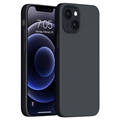 Saii Premium iPhone 14 Plus Liquid Siliconen Hoesje - Zwart