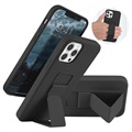 Saii iPhone 12/12 Pro Siliconen Hoesje met Draagriem - Zwart