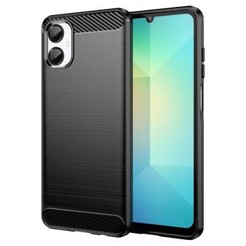 Samsung Galaxy A06 5G Geborsteld TPU Hoesje - Koolstofvezel - Zwart
