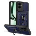 Samsung Galaxy A07 4G/5G Roterende ring hybride hoesje met camera schild - Blauw