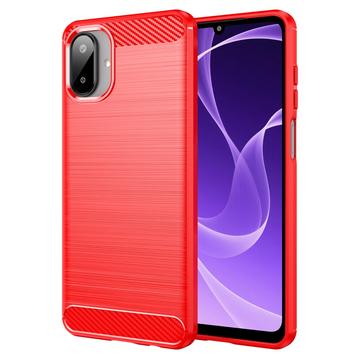 Samsung Galaxy A07 4G Geborsteld TPU Hoesje - Koolstofvezel