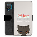 Samsung Galaxy A12 Premium Portemonnee Hoesje - Angry Cat