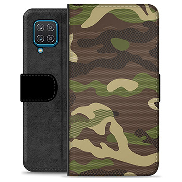 Samsung Galaxy A12 Premium Portemonnee Hoesje - Camo