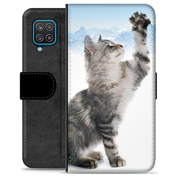 Samsung Galaxy A12 Premium Wallet Hoesje - Kat