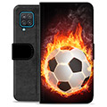 Samsung Galaxy A12 Premium Portemonnee Hoesje - Football Flame