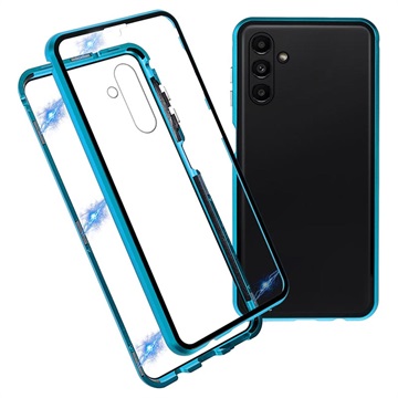 Samsung Galaxy A13 5G Magnetisch Cover met Gehard Glas - Blauw