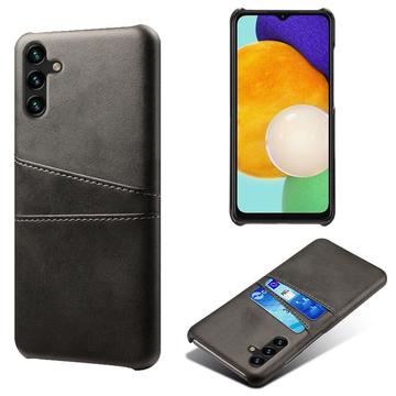 Samsung Galaxy A14/A14 5G Bekleed Plastic Hoesje met Kaartsleuven - Zwart