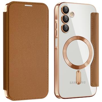 Samsung Galaxy A15 Flip hoesje met kaartsleuf - MagSafe compatibel - Bruin