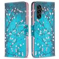 Samsung Galaxy A15 Wonder Series Portemonnee Hoesje - Wit Bloemen