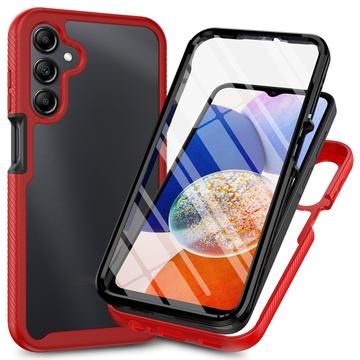 Samsung Galaxy A16 360 Bescherming Hoesje - Rood / Doorzichtig