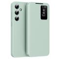 Samsung Galaxy A16 Smart Clear View Flip Case met kaartsleuf - Lichtgroen