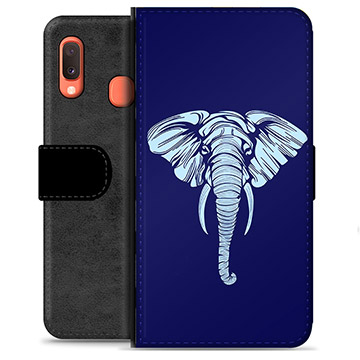 Samsung Galaxy A20e Premium Wallet Hoesje - Olifant