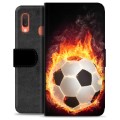 Samsung Galaxy A20e Premium Portemonnee Hoesje - Voetbal Vlam