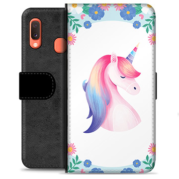 Samsung Galaxy A20e Premium Wallet Hoesje - Eenhoorn