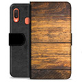 Samsung Galaxy A20e Premium Wallet Hoesje - Hout