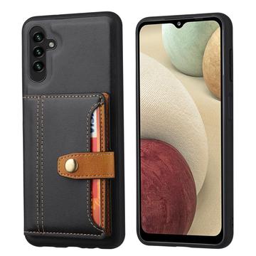Samsung Galaxy A24 4G Retro Style Hoesje met Portemonnee - Zwart