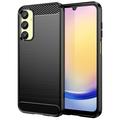 Samsung Galaxy A25 Geborsteld TPU Hoesje - Koolstofvezel - Zwart