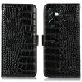 Samsung Galaxy A27 Crocodile Series Wallet Leren Hoesje met RFID