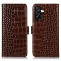 Samsung Galaxy A27 Crocodile Series Wallet Leren Hoesje met RFID - Bruin