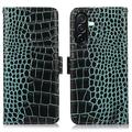Samsung Galaxy A27 Crocodile Series Wallet Leren Hoesje met RFID - Groen