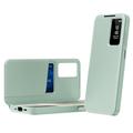 Samsung Galaxy A27 Smart Clear View Flip Case met kaartsleuf - Lichtgroen