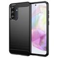 Samsung Galaxy A36/A56 Geborsteld TPU Hoesje - Koolstofvezel - Zwart