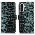 Samsung Galaxy A36 Crocodile Series Wallet Leren Hoesje met RFID - Groen