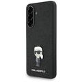 Samsung Galaxy A36 Karl Lagerfeld Fixed Glitter Metal Ikonik Hoesje - Zwart