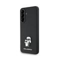 Samsung Galaxy A36 Karl Lagerfeld Saffiano metalen Karl en Choupette hoesje - Zwart
