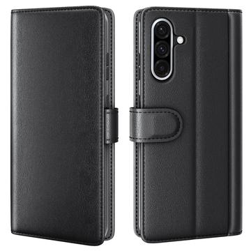 Samsung Galaxy A36/A56 Leren Wallet Hoesje met Statief - Zwart
