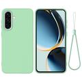 Samsung Galaxy A37 Vloeibare siliconen hoesje met polsbandje - Groen